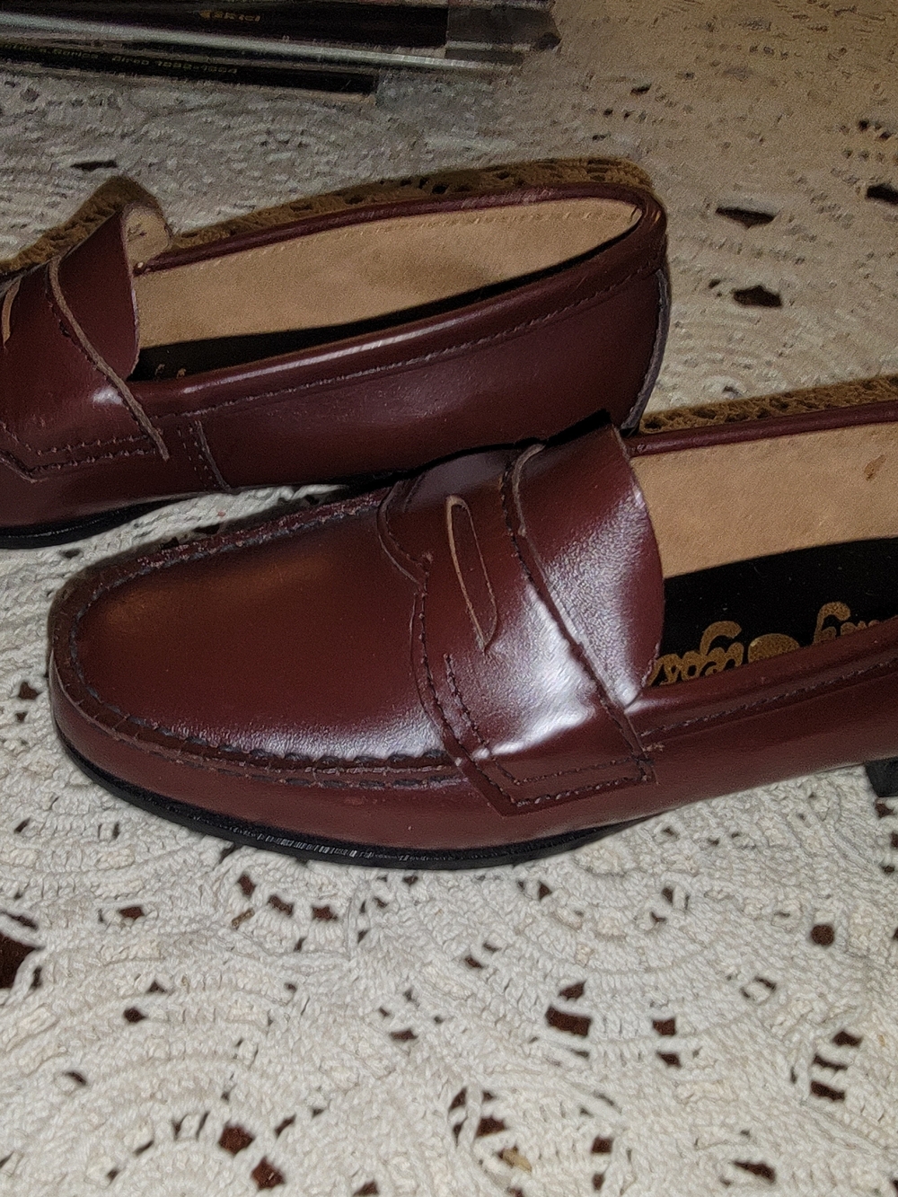 Classic Women's Penny Loafers in Dark Brown Vintage
